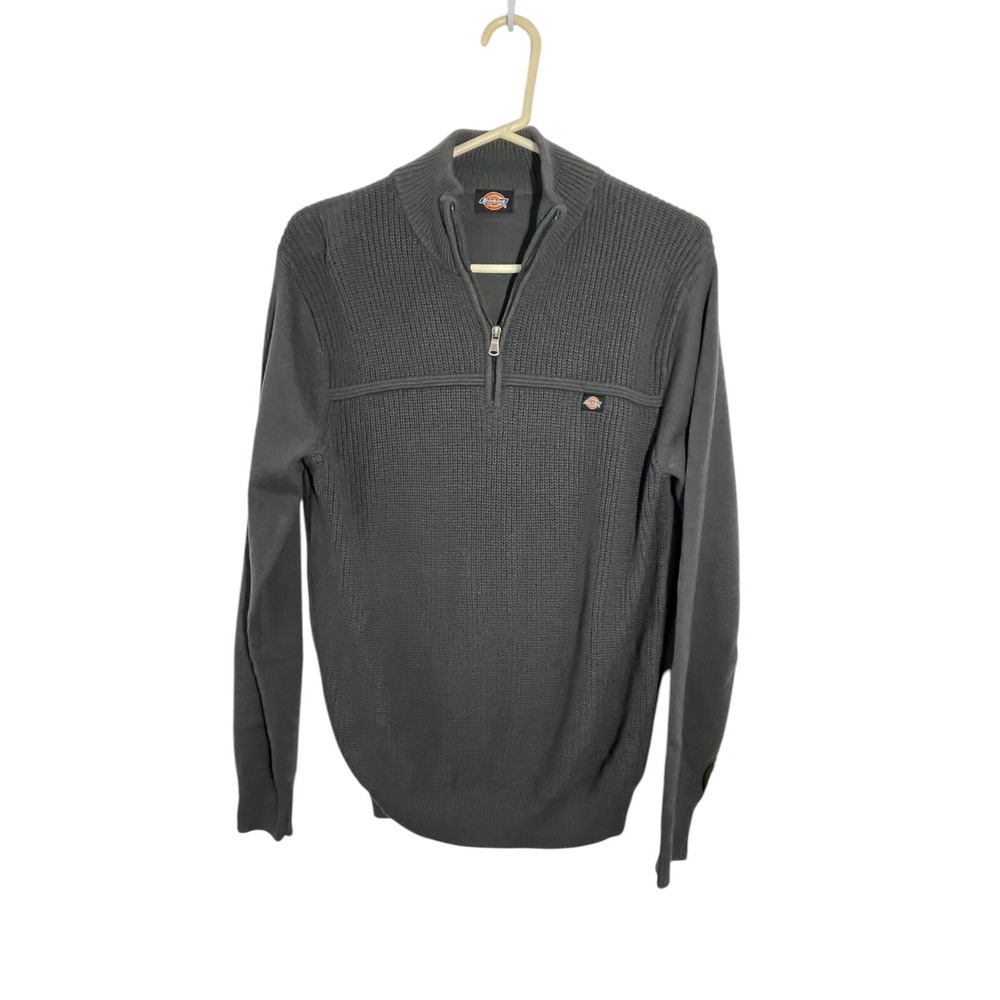 Dickies NWT Men's 1/4 Zip Gray‎ Sweater Size S Chest 40"